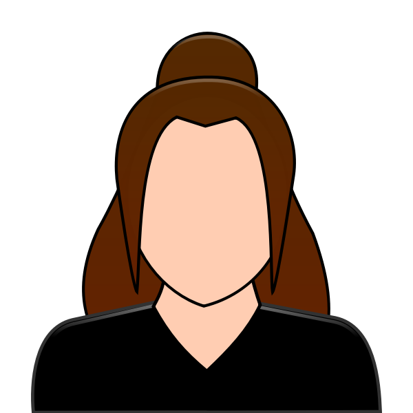 Avatar of a person with brown hair and a black shirt