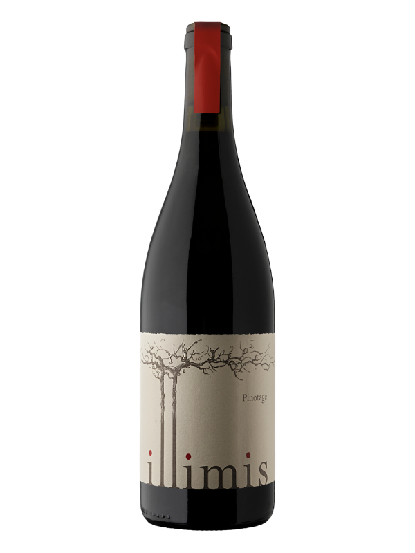 Illimis 2024 Pinotage bottle with a stylized tree label from Anco Spontaan 2023.