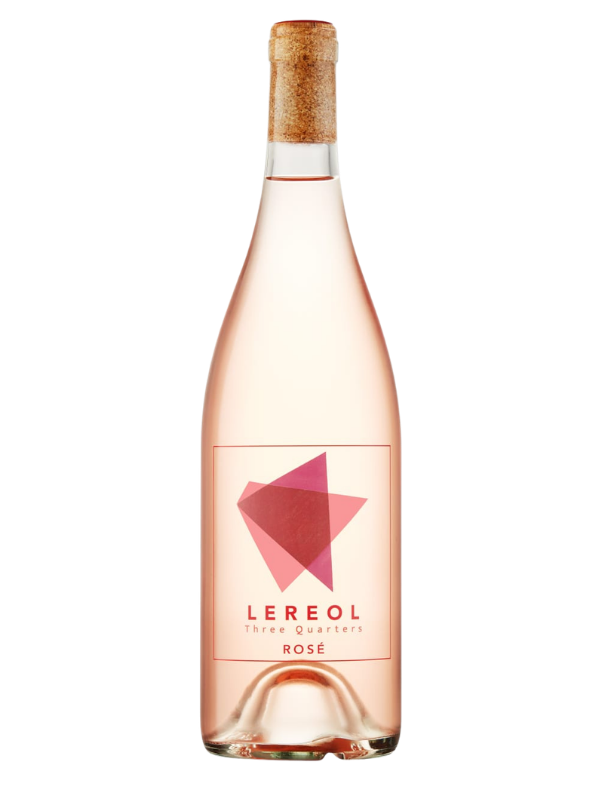 Three Quarters Lereol Rosé 2025 bottle with geometric label